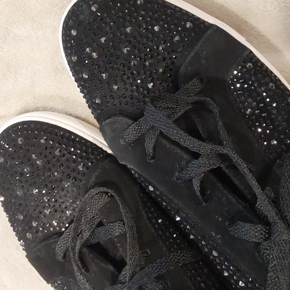 Kenneth Cole New York Kam sneakers black Leather with rhinestones Sz 9.5 M - Picture 13 of 16